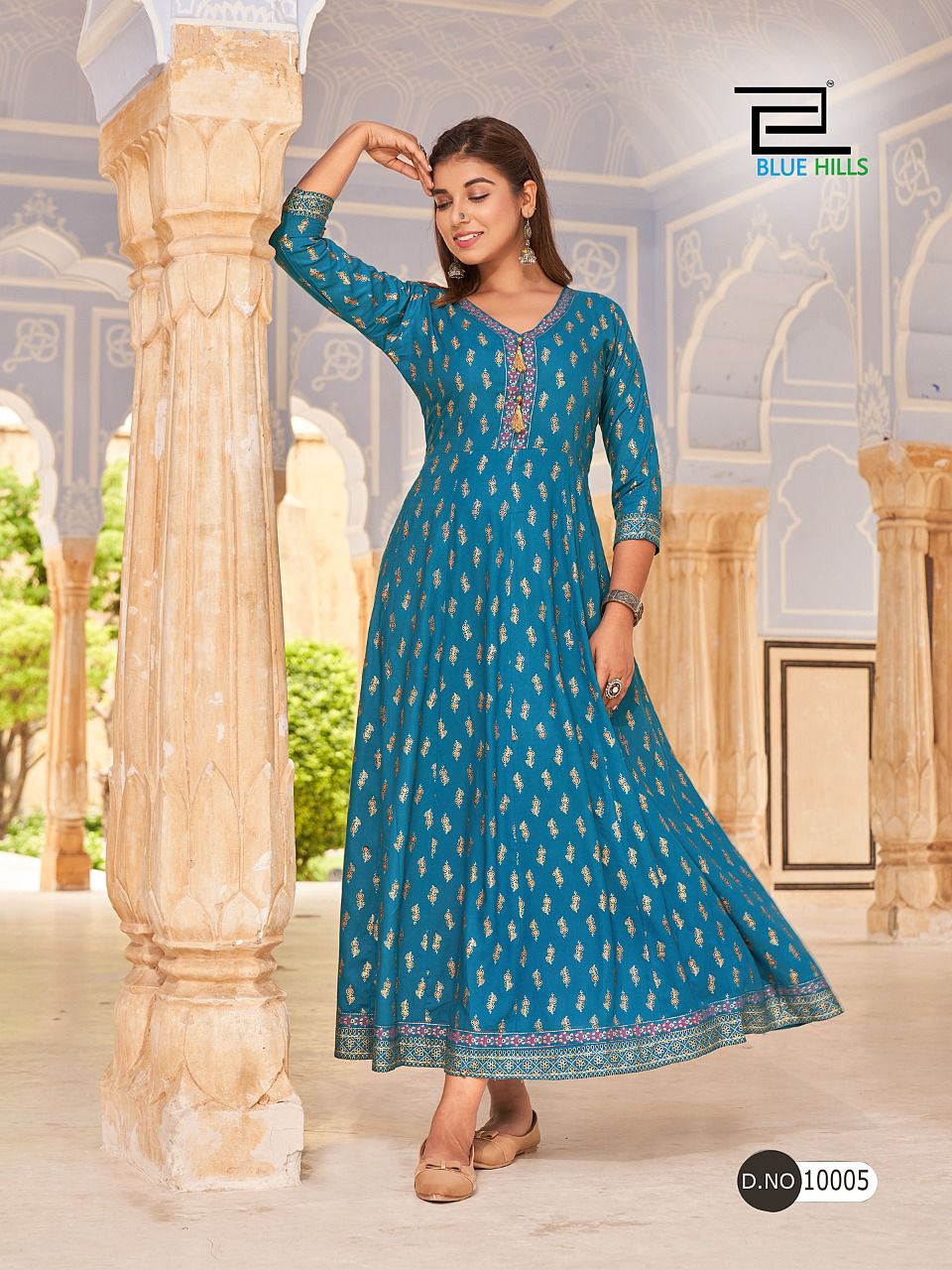 Blue Hills Hotstar 10 Rayon Fancy Party Wear Designer Long Kurti Collection